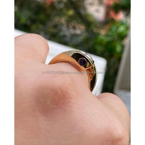 IGI/GIA Lab Grown Vintage 14K oro amarillo boda/anillo de compromiso diamante redondo Unisex perfecto aniversario y regalo de fiesta - Product Image 4