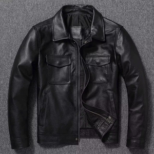 Veste streetwear en cuir véritable et toile, élégante, légère, à prix abordable, pour hommes, personnalisable, imperméable, respirante et écologique - Product Image 3