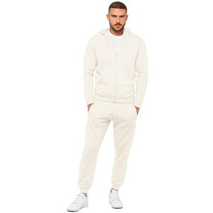 Conjunto Deportivo de Hombre con Capucha Color Crema, Manga Larga, Pantalones Jogger Casuales de Color Sólido, Sudadera y Zapatillas Blancas para Otoño - Product Image 6