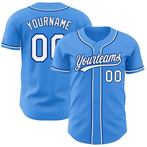 Maillot de baseball authentique OMMIZ INDUSTRY bleu électrique et blanc-royal personnalisé, le plus vendu en gros - Product Image 1