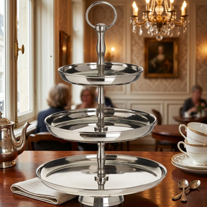 <b>3</b> <b>Tier</b> Stainless Steel Cupcake <b>Stand</b> Silver Dessert Display Tray Metal <b>Cake</b> Tiered Serving Platter for Wedding & Party Decor - Product Image 2