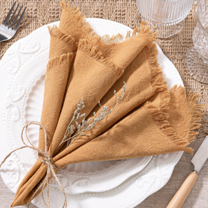 100% Cotton Mustard Yellow Cloth Napkins Reusable Dinner Wedding Event Table Napkins Custom OEM Supplier - Product Image 6