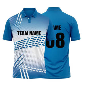 เสื้อคริกเก็ตแบบใหม่ ดีไซน์พอดีตัว พิมพ์ลายแบบ Sublimation เสื้อโปโลกีฬาแบบกำหนดเอง เสื้อทีมคริกเก็ต เสื้อโปโลสำหรับผู้ชาย พร้อมชื่อทีม - Product Image 4