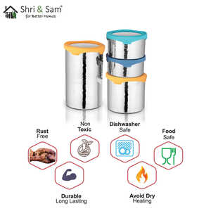 4 PCS Boîte en acier inoxydable martelé avec couvercle étanche à l'air Conception enroulable pour un stockage et un conteneur d'aliments pratiques - Product Image 1