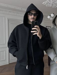 Ensemble de survêtement streetwear unisexe personnalisé en tissu éponge et néoprène, pull vierge uni 300g, imprimé sérigraphié, coupe ample et oversize - Product Image 6