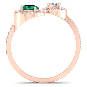 Anneaux ajustables pour femmes REYES, nouveau design, argent sterling 925, moissanite certifiée GRA avec pierre précieuse émeraude, bijoux de luxe. - Product Image 4