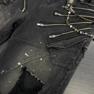 Fabricante Personalizado de Shorts de Mezclilla Desgastados con Bordado de Flores y Lavado Ácido a la Moda para Hombre - Product Image 5