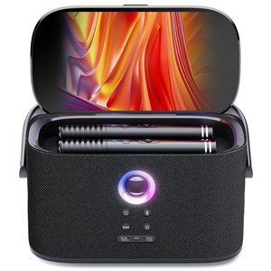 Machine de karaoké portable tout-en-un avec écran tactile, microphones sans fil, haut-parleur Bluetooth, HDMI, WiFi pour les fêtes à domicile - Product Image 1