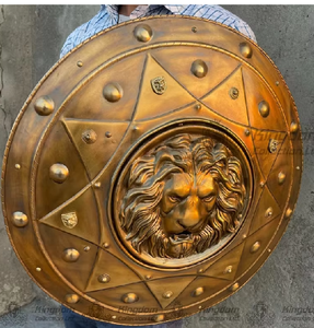 Escudo Redondo de Metal CH Loin Face, Escudo de Caballero Medieval para Juego de Rol y Decoración, por Calvin Handicraft - Product Image 6