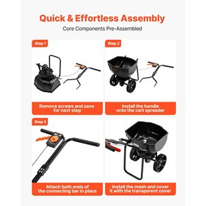 Spargitore a Spinta con Controllo del Flusso Regolabile, Capacità 15 libbre, Pneumatici All-Terrain da 10 pollici, Larghezza di Spargimento 9,8 piedi - Product Image 4