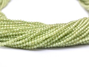 Peridoto AAA+ de 2mm-3mm, cuentas redondas microfacetadas, peridoto verde natural, cuentas de piedras semipreciosas para la fabricación de joyería. - Product Image 1