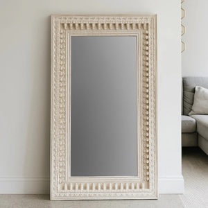Espejo de Vanidad Premium con Base para Sala de Estar, Diseño Artístico con Borde Acuático, Estilo Moderno y Sofisticado - Product Image 5
