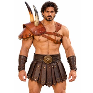 Épaulière en cuir noir style gladiateur romain, garniture de protection pour guerrier spartiate médiéval, costume de cosplay LARP et reconstitution historique - Product Image 1