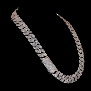 Unisex 14K Solid Gold Gold Plated Diamond Chain <b>Bracelet</b> Round Brilliant Cut Micro Pave Luxury Geometric Link Design Party Gift - Product Image 2