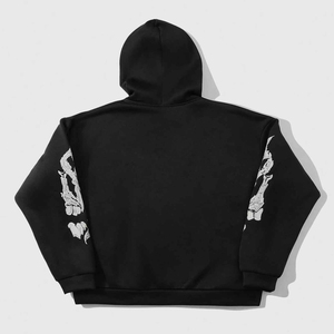 Vente en gros de sweats à capuche streetwear surdimensionnés en coton lourd avec impression graphique, fabricant sur mesure au Pakistan - Product Image 2