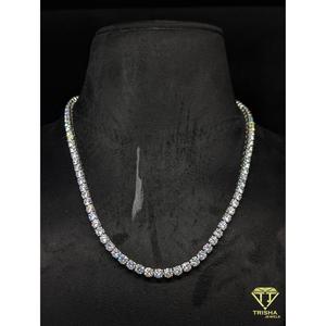 Luxury VVS Moissanite Diamond <b>Iced</b> <b>Out</b> Tennis <b>Chain</b> Necklace 925 Sterling Silver Custom Plated Hip Hop Jewelry By Trisha Jewels - Product Image 3