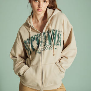 Sweat-shirts à capuche oversize en molleton de coton pour femmes, vente en gros, personnalisables avec logo - Product Image 1