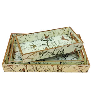 Plateaux élégants d'art Mina de l'Inde Pièces en bois et MDF de qualité d'exportation pour les restaurants de luxe, les hôtels et les services de restauration - Product Image 1