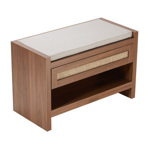 DreamCraft Vietnam 30.9 Inches Rattan Woven <b>Bench</b> for Living Room Bedroom & <b>Entryway</b> Furniture - Product Image 1