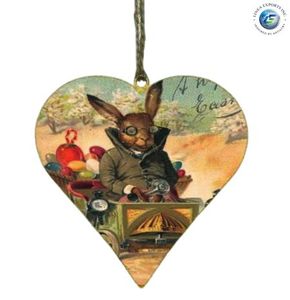 Ornement en forme de cœur de lapin de style antique pour la vente en gros, décoration de maison pour Pâques - Product Image 5