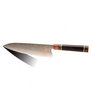 Couteau de chef en cuivre damas sur mesure avec manche en bois Pakka renforcé pour la découpe de viande et les services de restauration - Product Image 5