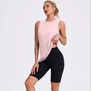 Débardeur côtelé sans manches pour femme en coton doux, coupe ajustée, respirant, écologique, style nœud, idéal pour l'été - Product Image 1