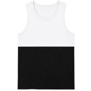<b>White</b> And Black <b>Men</b> Sleeveless Tank Top Color Block Design Casual Summer <b>Vest</b> Gym Fitness Workout Muscle Shirt Cotton Athletic - Product Image 1