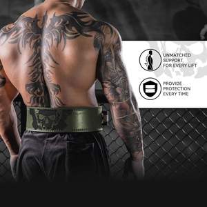Ceinture de musculation de qualité supérieure en cuir de vachette et néoprène, réglable, robuste, antidérapante, protection avancée pour les lifters exigeants - Product Image 4