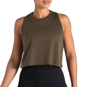 Custom Womens Crop Tank <b>Top</b> Sleeveless Fitness Gym Workout Yoga High Neck Activewear Breathable OEM Wholesale - Product Image 4