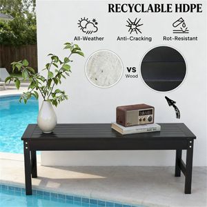 Panca da Esterno Nera per Giardino, Cortile e Terrazza - Resistente ed Elegante - Product Image 4