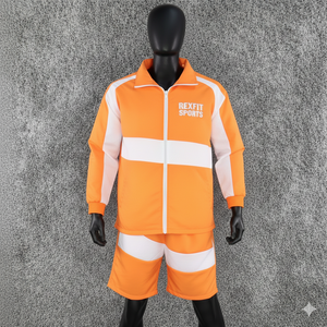 Ensemble coupe-vent sportif pour homme Rexfit Sports, respirant, en nylon, veste et short réfléchissants pour la course à pied - Product Image 1