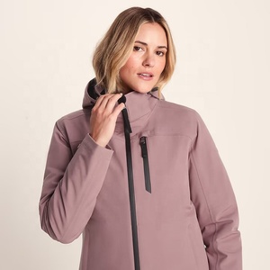 Women's Waterproof Windproof Winter <b>Jacket</b> <b>Hooded</b> Zip Up Coat Thick Solid Color Outdoor Outerwear Womens <b>Rain</b> <b>Jacket</b> - Product Image 4