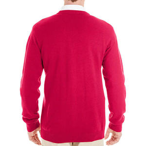 เสื้อคาร์ดิแกนคอวีผู้ชาย สีพื้น แขนยาว ติดกระดุม ผ้าฝ้าย หนา ลายทาง สำหรับฤดูหนาว - Product Image 4