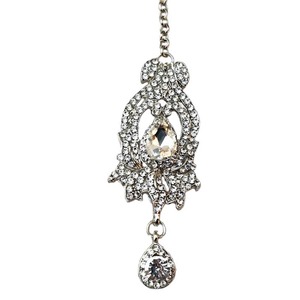 Vintage Rhinestone Hair Pendant With Teardrop Crystal Decorative Wedding Jewelry - Product Image 2