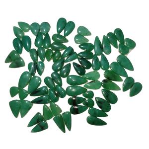 ลูกปัดควอตซ์สีเขียวเรียบธรรมชาติคู่ลูกปัดคู่สีเขียวคริโซเพรสสีเขียวธรรมชาติ - Product Image 3