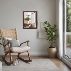 Walnut Wood <b>Square</b> Wall <b>Mirror</b> Contemporary Frame Wholesale - Aqdus Saleem - Product Image 2
