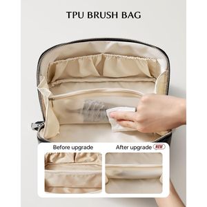 Borsa per il Trucco Portatile Impermeabile di Grande Capacità con Manico e Divisori, Pratica Valigetta da Viaggio per Cosmetici - Product Image 2