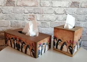 Caja de pañuelos de madera con diseño minimalista y estampado moderno para interiores contemporáneos, estuche mayorista. - Product Image 4