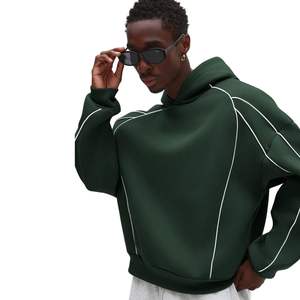 Nouveau design – Sweat à capuche unisexe en molleton à épaules tombantes, coupe oversize, qualité supérieure, 100 % coton épais, avec passepoil contrastant - Product Image 6