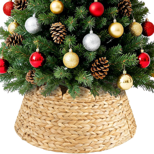 Falda para árbol de Navidad de jacinto de agua festoneado, superventas, hecha a mano, juego de 4 piezas, cubierta para base de árbol artificial - Product Image 2