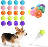 Balles de tennis personnalisées avec logo, mignonnes, 5 cm (2 pouces), écologiques, durables, en caoutchouc élastique, avec couineur intégré, 35 g, couleurs personnalisées pour chiens et chats