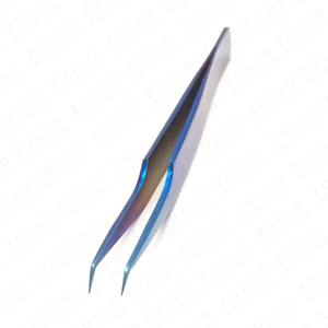 Pinces à cils en titane bleu, pointe en acier inoxydable, outil de précision pour extensions de cils, prix de gros - Product Image 2