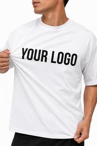 Camiseta Blanca Extra Grande para Hombre, con Logotipo Personalizado Estampado en la Parte Delantera, Cuello Redondo, Manga Corta, Estilo Casual, 100% Algodón con Spandex, 220g - Product Image 6