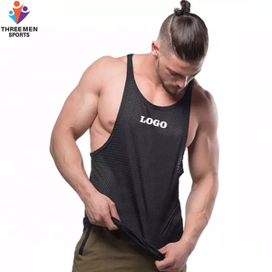 Camiseta sin mangas de hombre de talla grande personalizada de alta calidad, camiseta informal de algodón sin mangas estampada con decoración bordada - Product Image 2