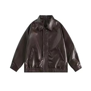 Chaquetas de moda para hombre, personalizables OEM, chaqueta de cuero PU con cremallera para hombre, venta al por mayor, diseño ajustado, chaqueta para hombre - Product Image 5