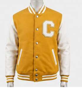 เสื้อแจ็คเก็ตวาร์ซิตี้ผู้ชายพร้อมโลโก้ตัวอักษรปักด้านหน้า - Product Image 1