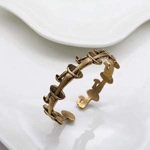 Mushroom Cuff Bracelet Antique Bronze Plated Brass Vintage Plant Pattern Unisex Fashion <b>Bangle</b> - Product Image 3