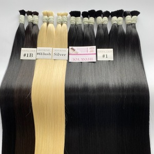 Vietnam Virgin Cuticle Intact 100% Unprocessed Remy <b>Hair</b> Bundle Bulk Double Drawn Weft Raw Indian Temple Human <b>Hair</b> Extension - Product Image 6