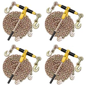 Tendicatena a cricchetto G80 da 3/8 pollici x 20 piedi, capacità di carico 9200 libbre, set di tendicatene a cricchetto per ancoraggio - Product Image 1