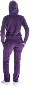 Conjunto de Dos Piezas de Terciopelo con Logotipo Personalizado para Mujer, Top Corto con Cremallera de Color Sólido, Chaqueta con Capucha y Pantalones Deportivos para Otoño e Invierno, Chándal de Terciopelo - Product Image 5